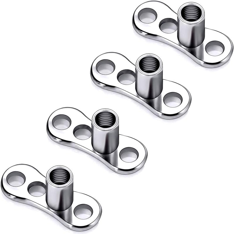 PunkTracker 14G 4-20Pcs Surgical Steel Dermal Piercing Jewelry Cubic Zircon Micro Dermal Anchor Tops Titanium Base Dermal Piercing - Image 1